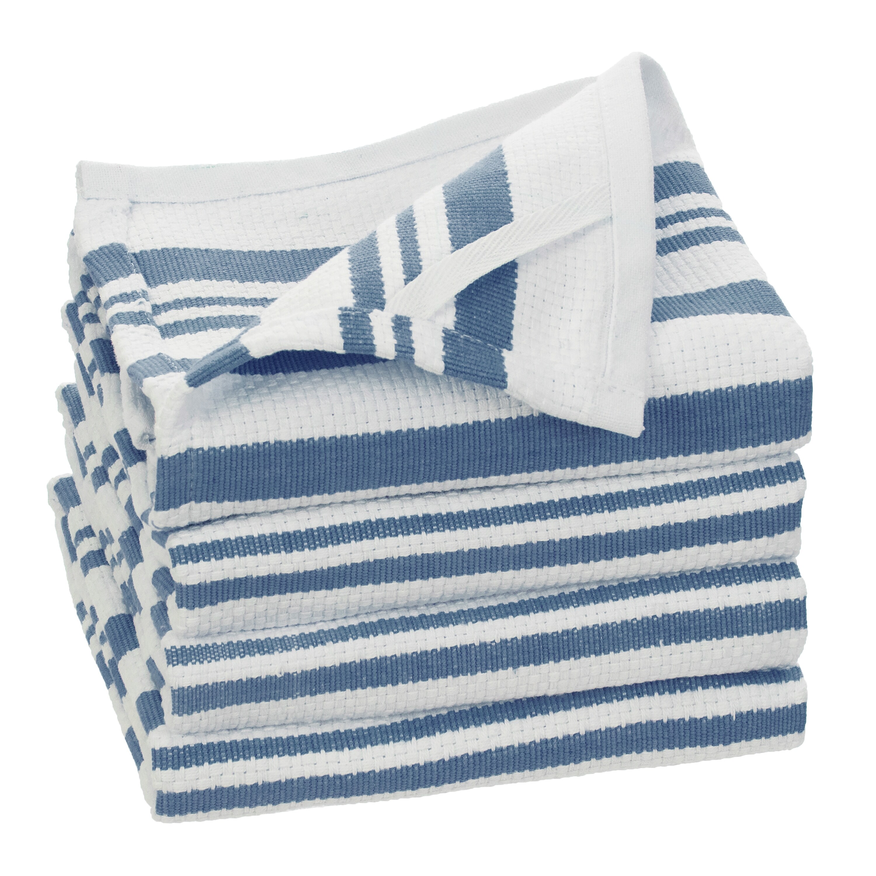 Fabstyles Broadway Stripe 4 Piece Kitchen Towel Set 100% Cotton, 28" X 18"