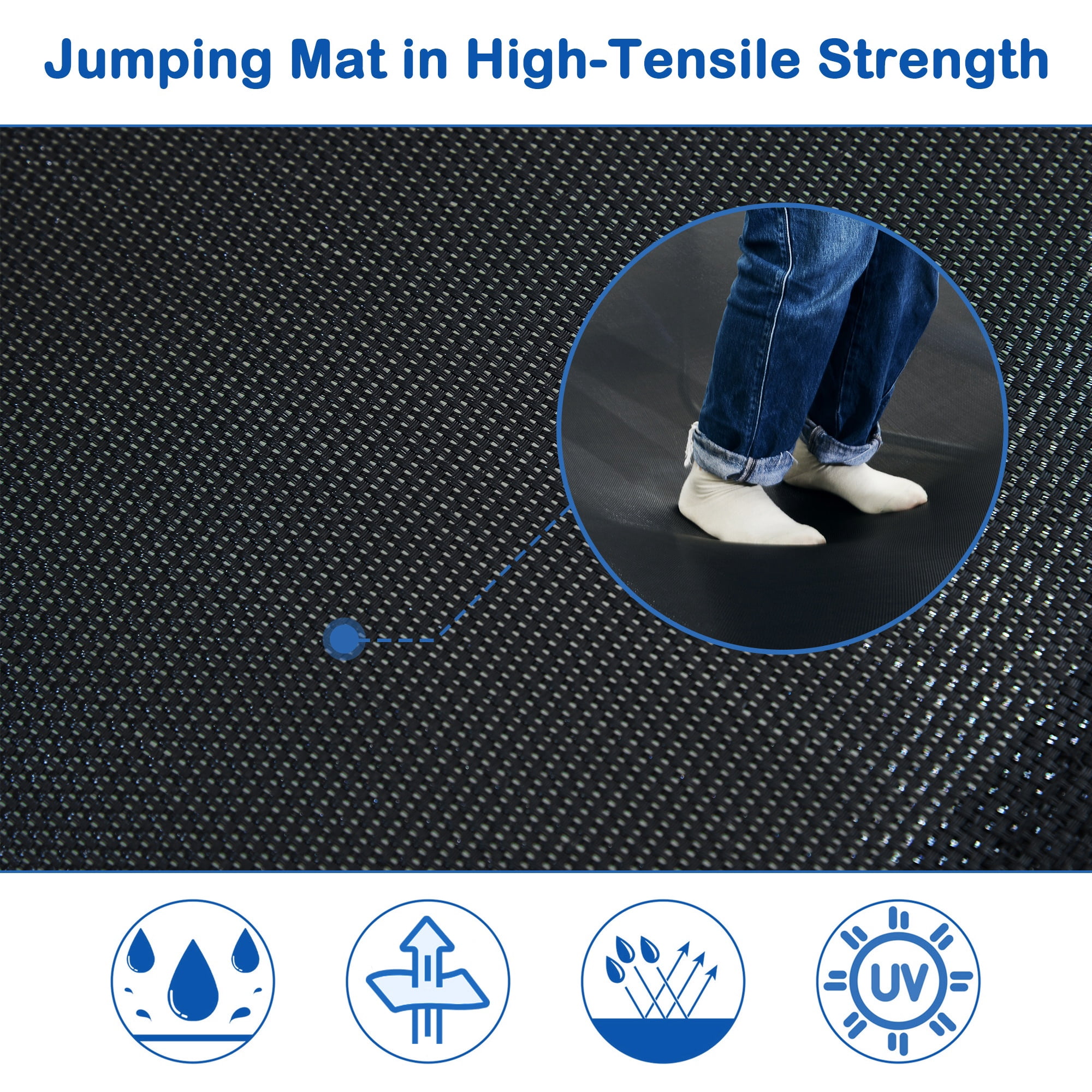 7ft Trampoline for Kids, Trampoline with Safety Enclosure Net, Outdoor Trampoline with Slide & Ladder and Soft Pad, 220lbs Capacity, Easy Assembly, Indoor Use, Blue