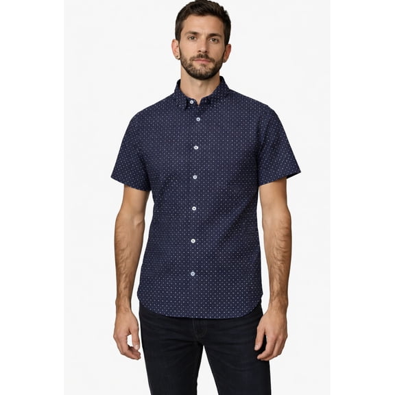 Infinity - Men's - LinearFlex Button Up Shirt- Dark Blue - Size XXL