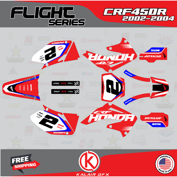 Kalair GFX Graphics Kit for Honda CRF450R (2002-2004) Flight Series