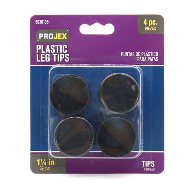 Puntas para patas PROJEX para muebles, redondas, negras, 3,2 cm, paquete de 4