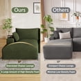 thumbnail image 5 of Wiilayok 113" L-Shape Cloud Sectional Couch with Oversized Chaise,Corduroy Fabric Modern Modular Sofa with Cup Holder, Comfy Boneless Upholstered Couches for Living Room Bedroom,Olive Green, 5 of 7