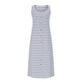 thumbnail image 5 of FRSASU Women Casual Sleeveless Striped Tank Midi Dresses Spring U Neck Bodycon Dresses T Shirt Summer Dress Blue L, 5 of 6