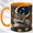 Orange, variant on Sleeping Fox Coffee Mug, Woodland Night Mug, Ceramic 11 oz