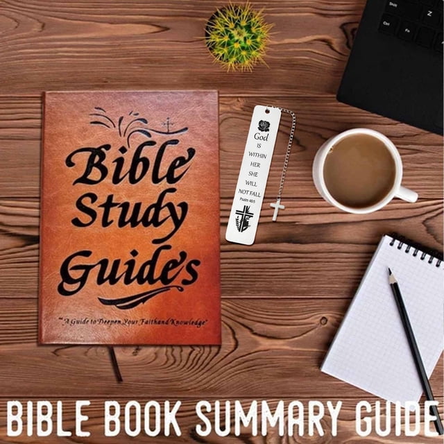 FENGGHAO Bible Study Journal and Inspirational Metal Bookmark Set Religious Focused Notebook for Prayer and Devotional Study Brown