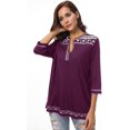 thumbnail image 3 of Haut Boho à Manches 3/4 pour Femmes, Brodé, 3 of 6