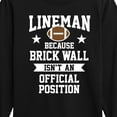 thumbnail image 3 of Instant Message - Lineman Brick Wall Position - Toddler & Youth Long Sleeve Graphic T-Shirt, 3 of 6