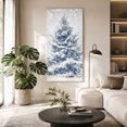 thumbnail image 2 of Canvas Wall Art, Christmas Tree Framed Canvas Prints for Living Room Hallway, Blue Tree Xmas Snowflake Winter Oversized Gallery Wrapped Wall Decor for Home Office, Gifts, 30"x60" Ship Next Day, 2 of 9