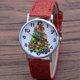 thumbnail image 1 of Reloj de mujer con diseño de árbol de Navidad, correa de cuero brillante y casual, reloj de cuarzo, 1 of 6