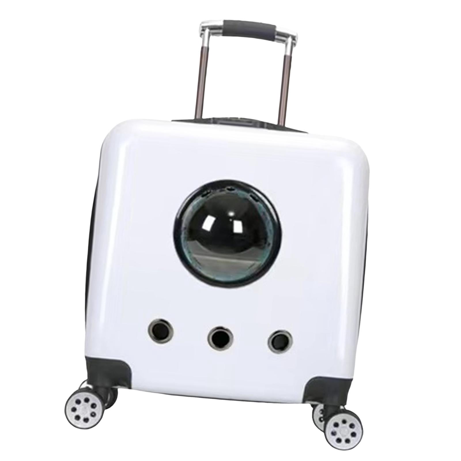 Bvdfgk Cat Trolley Case Backpack Tote Space Carrying Bag for Kitten Kitty Kennel Hiking white
