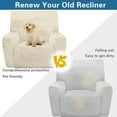 thumbnail image 4 of Xixirimido Snowflake Beige Printed Recliner Slipcover Stretch Reclining Chair Covers 4 Pieces Non Slip Recliner Sofa Slipcovers with Pocket Lazy Boy Chair Cover for Pet Kid, 4 of 8