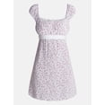 thumbnail image 5 of No Boundaries Woven Babydoll Mini Dress, Women’s XXS-XXL, 5 of 5