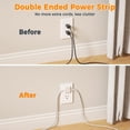 thumbnail image 4 of Cable de extensión TESSAN Twin de 3 salidas de 12 pies con protector contra sobretensiones, 4 of 6
