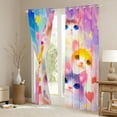 thumbnail image 3 of Homewish Kitten Cat Animal Black Out Curtains for Teen, Fashion Watercolor Curtains Pack of 2 (42x63 Each), Cartoon Love Heart Bedroom Curtains, Blackout Curtains Bedroom Decor, 3 of 6
