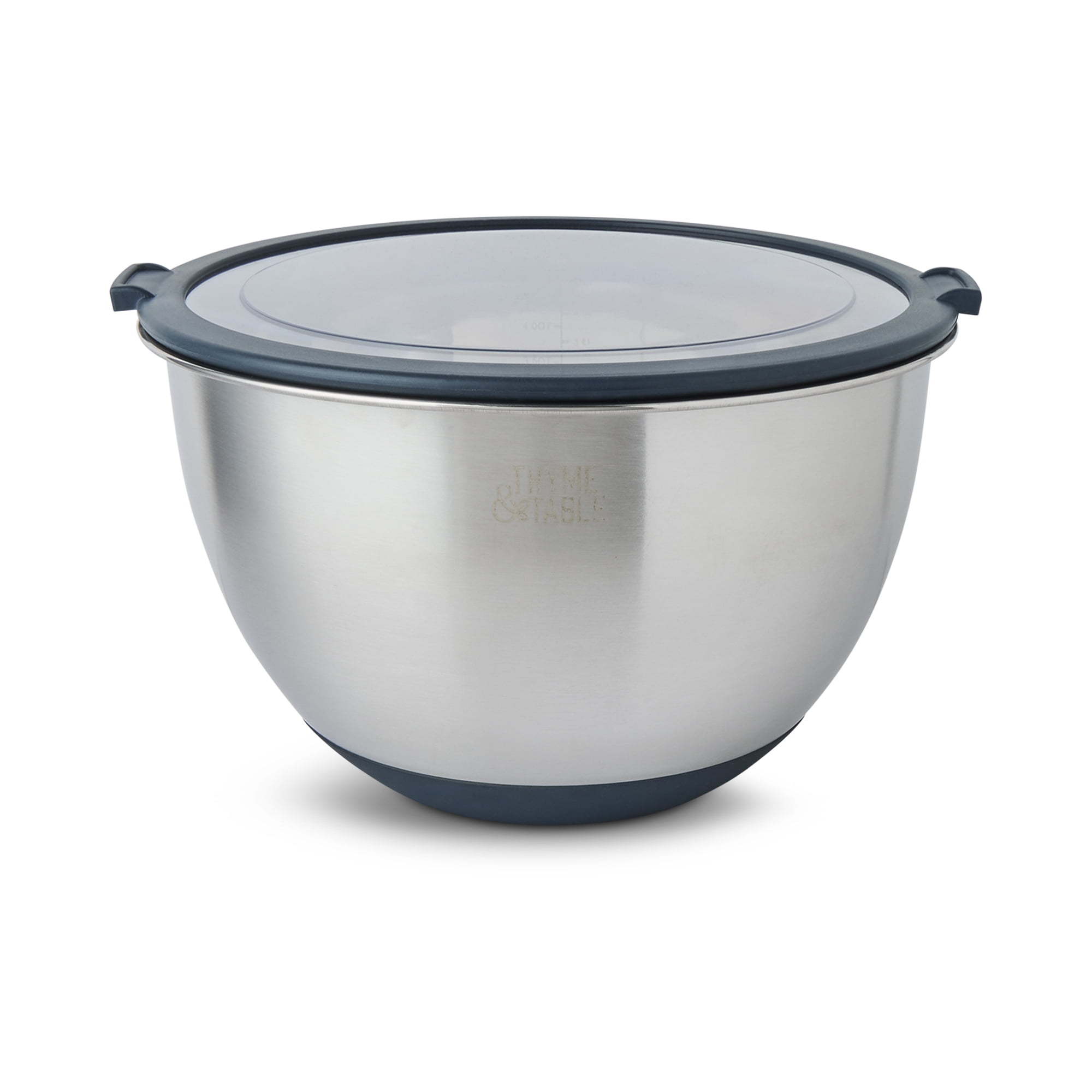 Thyme & Table 6-Piece Nesting Mixing Bowl Set with Easy Grip Transparent Lids - Blue