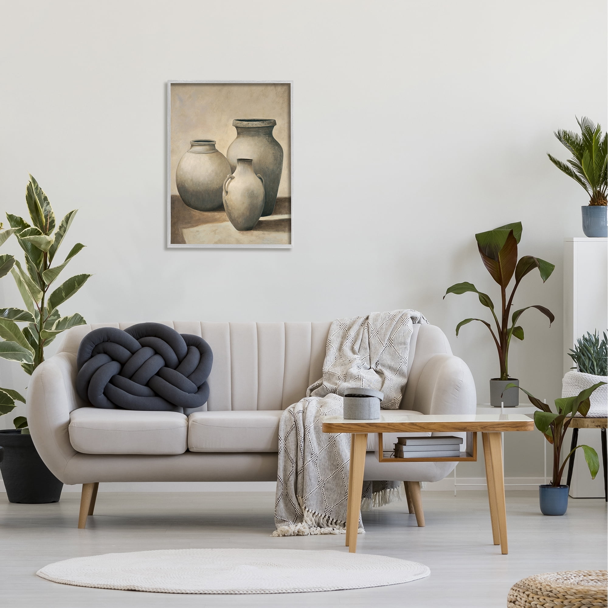Andre Mazo Clay Plant Pottery Jars Still Life Pencil Sketch 24 in x 30 in Framed Painting Art Print, by Stupell Home Décor