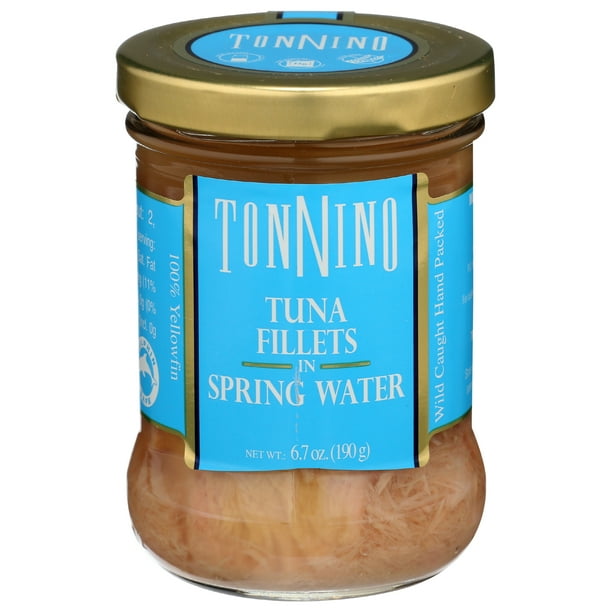 Tonnino Tuna Yellowfin Jarred Premium Tuna Fillet in Spring Water, Wild Caught, 6.7 oz Jar