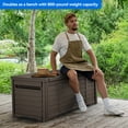 thumbnail image 5 of Dextrus Classic Outdoor Waterproof 120 Gallon Resin Deck Box, Dark & Brown, 5 of 5