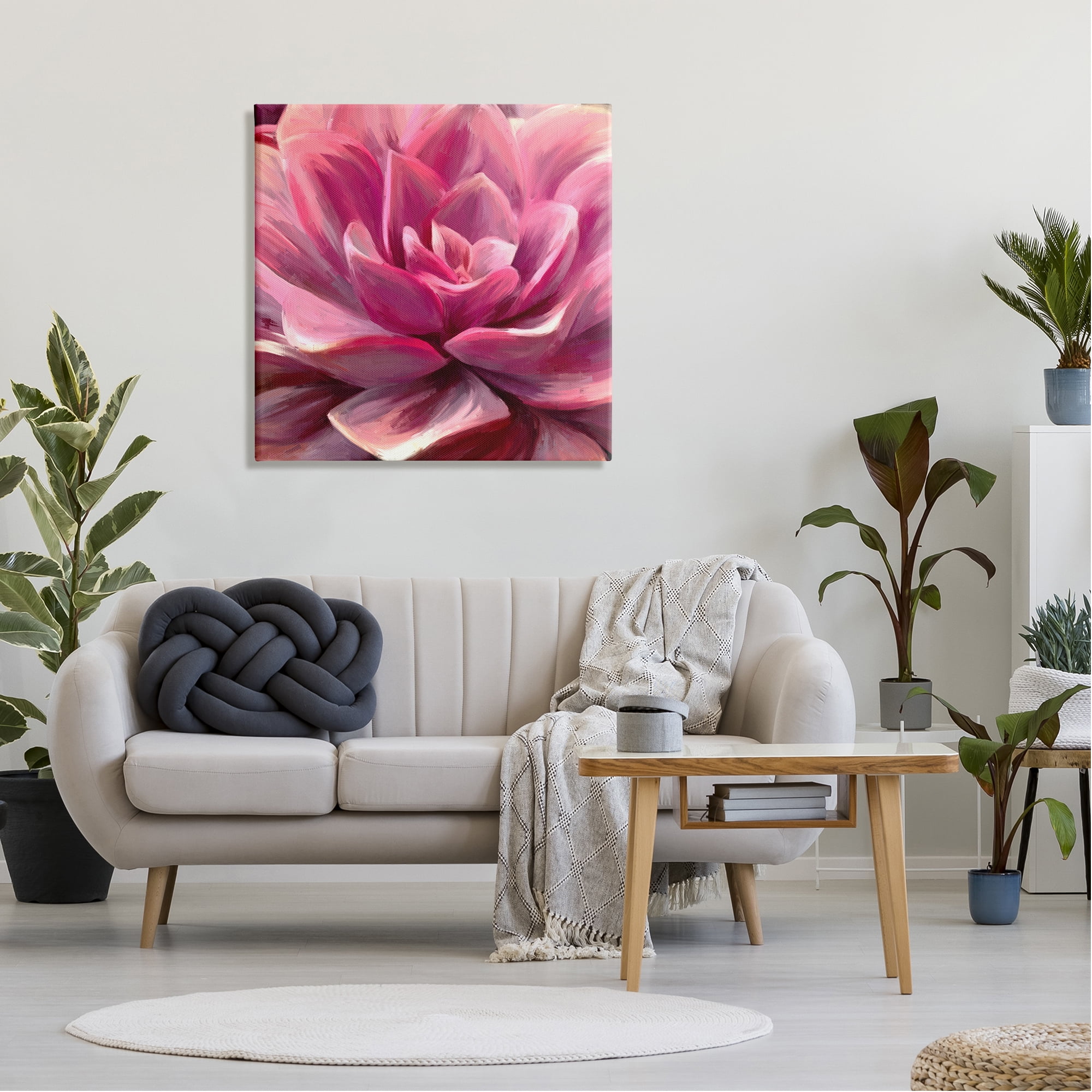 Stupell Industries Pink Succulent Leaves Botanical & Floral Painting Gallery Wrapped Canvas Print Wall Art, 30 x 30