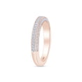 thumbnail image 3 of AFFY 14K Rose Gold Over Sterling Silver Round Cut White Natural Diamond Half-Eternity Wedding Band Ring (0.43 Cttw, I2-I3 Clarity), Ring Size-5, 3 of 5