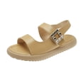 thumbnail image 1 of Sandalias de punta abierta para mujer, sandalias planas con punta abierta para mujer, sandalias de punta redonda para mujer, sandalias de PU para mujer, eficiencia óptima, 1 of 9