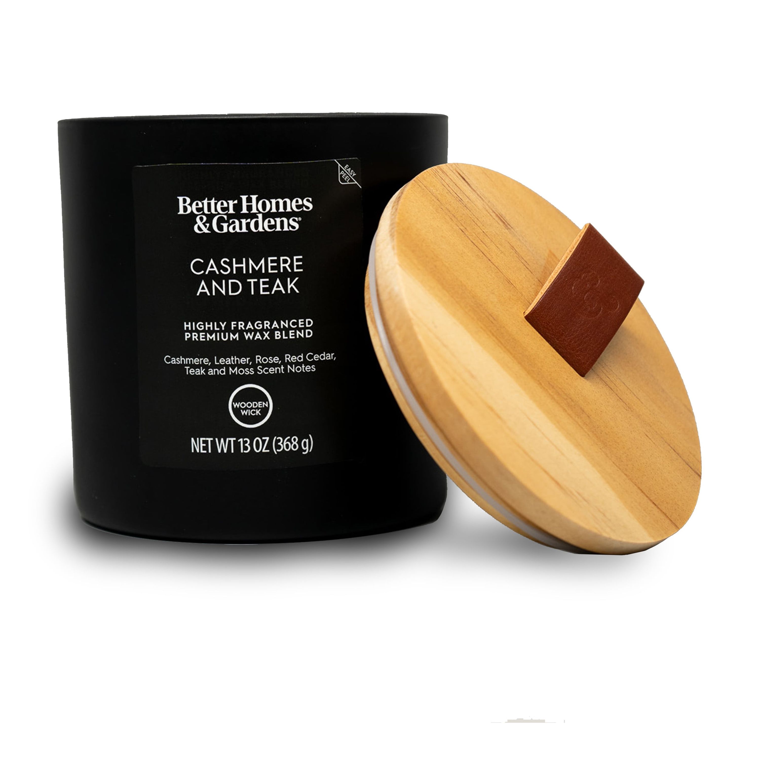 Better Homes & Gardens Cashmere and Teak Wooden Wick Candle, 13 oz photo 4