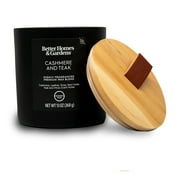 Better Homes & Gardens Cashmere and Teak Scented Wooden Wick Jar Candle, 13 oz