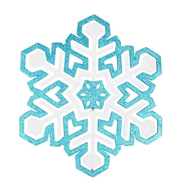 Vickerman M187812 17 Po. Ornement Flocon de Neige en Mousse 3D Turquoise et Blanc