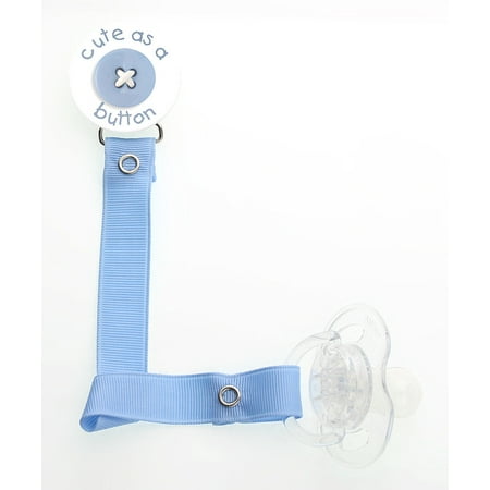 Cute as a Button Pacifier Clip