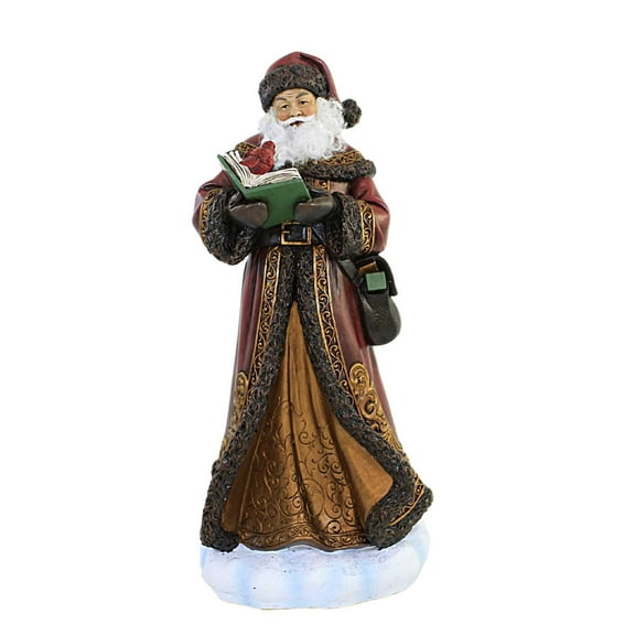 Christmas Elegant Santa Figurine Polyresin Gold Filigree Claus