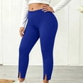 thumbnail image 2 of VBVC Women's Plus Front Slit Stretch Pants , Ladies' High Waisted Trousers , Fall Winter Skinny Leggings For Women, L-5XL, 2 of 9