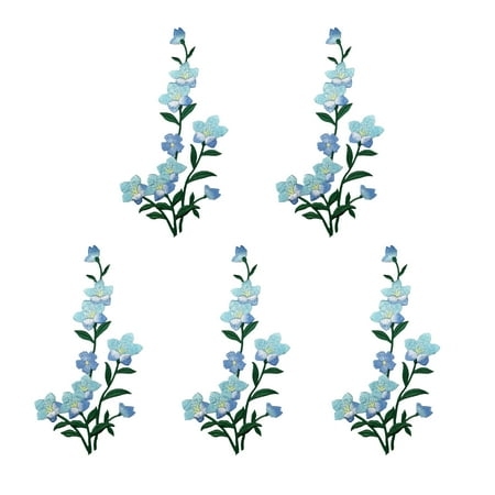 5PCS Embroidery Appliques Embroidered Flower Iron on Patches Sew on Fabric Patches for Wedding Dress Jeans Jackets Bag