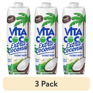 Vita Coco Extra Coconut Coconut Water, 1 Liter, 3 Pack