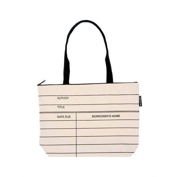 Library Card Zippered Market Tote, (Hardcover)