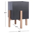 thumbnail image 5 of SAFAVIEH Anston Modern Glam Square Patio Planter with Stand, Natural/Black, 5 of 7