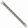 thumbnail image 3 of White Stainless Steel bracelet Men's Black 9.25 in 14 mm, 3 of 5