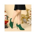 thumbnail image 2 of BLISSFUL STEP Women's Rhiness Stiletto Heel Ankle Booties Green 8, 2 of 8