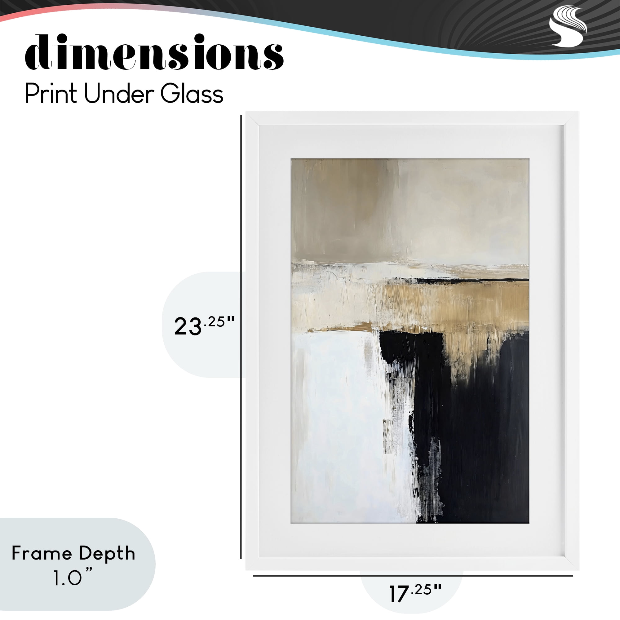 Stupell Industries Desert Horizon Muted Abstract White Framed Print Under Glass, design by Gina Kelly