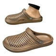 thumbnail image 3 of HNMKIU Men's Slippers for Beach and Leisure with Open Toe Design Easy on Style EVA Summer Footwear for Relaxing Casual Shoes for Men 01_Brown,39, 3 of 9