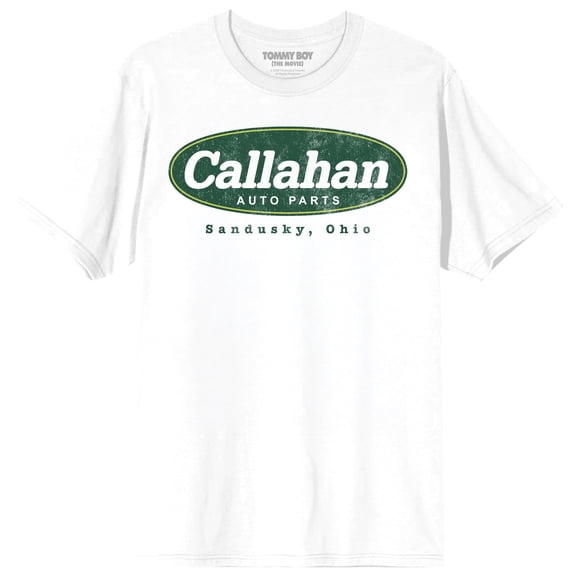 Tommy Boy Callahan Auto Parts Adult White Crew Neck Short Sleeve T-shirt-3XL
