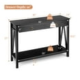 thumbnail image 4 of Costway Console Table Storage Shelf Modern Sofa Table w/ Drawer Entryway Hallway Black, 4 of 10