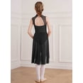 thumbnail image 4 of YONGHS Kids Girls Ballet Lyrical Dance Dress Sleeveless Rhinestones Figure Skating Leotard Black 10, 4 of 7