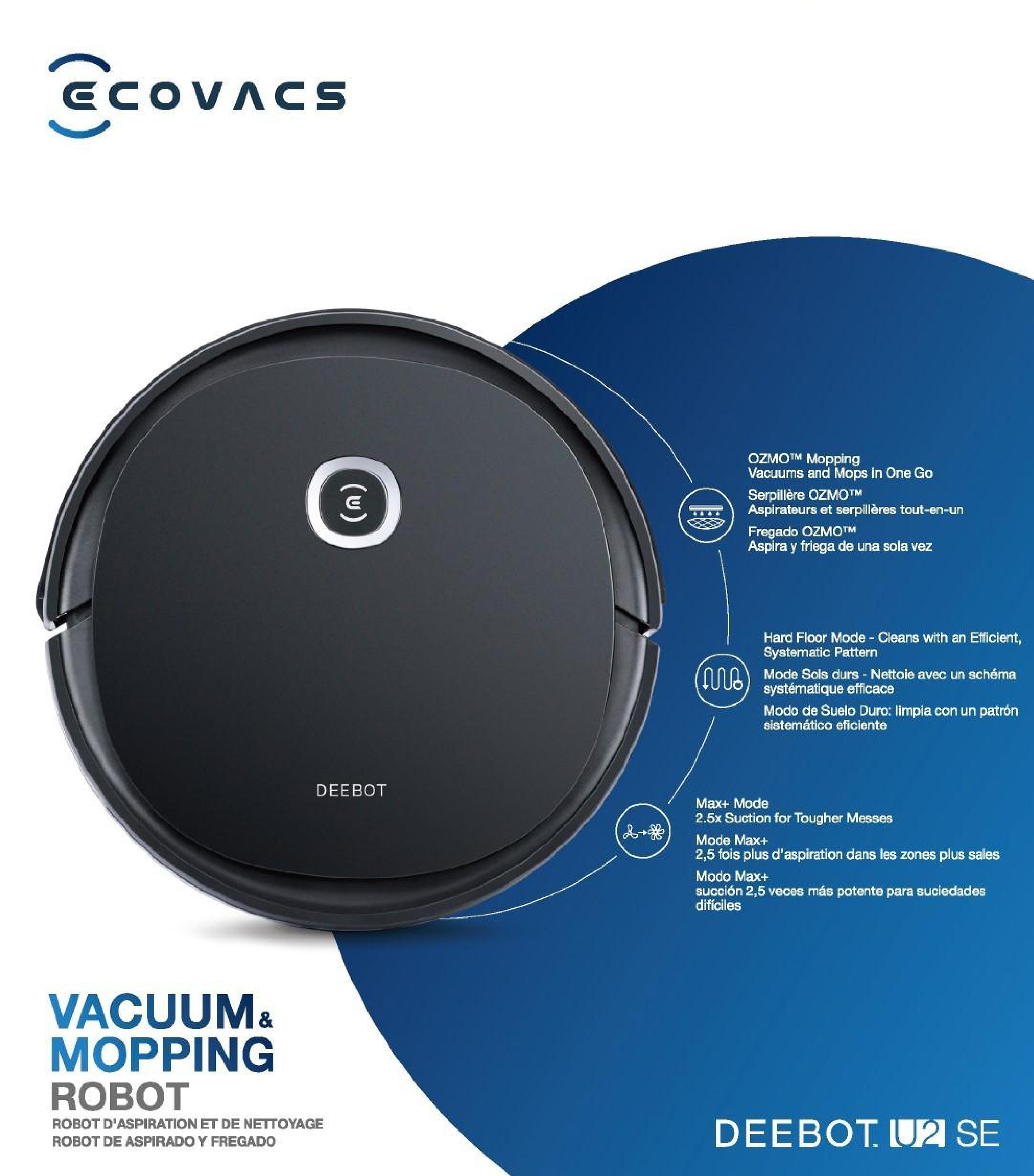 ECOVACS DEEBOT U2SE Robot Vacuum Cleaner and Mop with WiFi & App - image 2 of 8