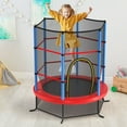 thumbnail image 4 of Gymax 55'' Trampoline for Kids Toddler Recreational Trampoline w/ Safety Enclosure Net Navy, 4 of 10