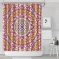 thumbnail image 2 of Mystic Ethnic Mandala Shower Curtain, Traditional Cultural Abstract Pattern, Waterproof Fade-Resistant Fabric with Reinforced Grommets, 2 of 5