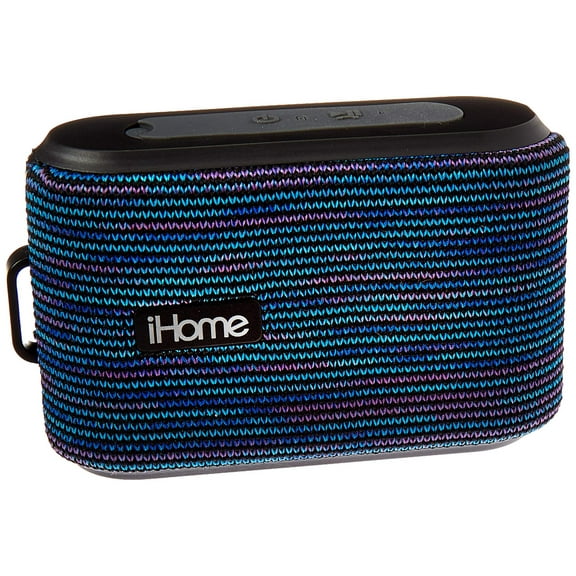 iHome Slip and Water Resistant Fabric Rechargeable Bluetooth Speaker with Speakerphone Purple/White, iBT370UW