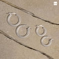 thumbnail image 4 of Amberta Women 925 Sterling Silver Chunky Hoop Earrings: Textured Hoop Earrings 15 mm, 4 of 6