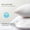 thumbnail image 4 of Feathers Down Throw Pillow Inserts 28x28, Set of 2,  Organic Cotton Shell, Soft Decorative Euro Pillow Insert for Living Room Sofa, Couch, or Bed (White), 4 of 8