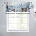 thumbnail image 4 of Watercolor Deer Curtain Valances Winter Forest Dreamy Snowy Tree Nature Scenery Window Valance for Bedroom Bathroom Living Room Dining Room Valances Set 54 by 18 in, 1 Panel, 4 of 6