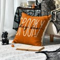thumbnail image 6 of Sm:)e Orange Boo Spooky Ghost Pumpkin Halloween Pillow Covers 18x18 Inch Set of 2, Cushion Covers for Sofa Home Decor, 6 of 8